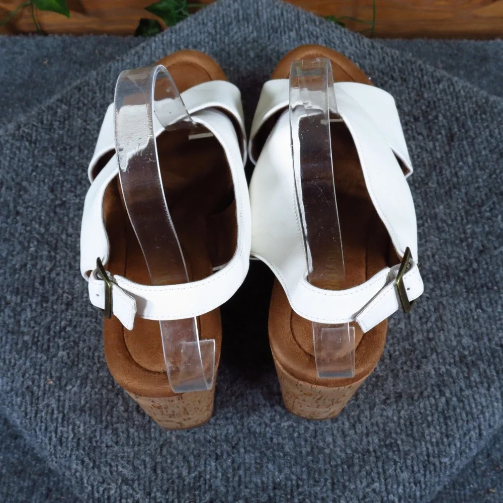 Dream Pairs SDPW2411W Womens‎ Wedge Sandals Size 9 Summer Dressy White Cork